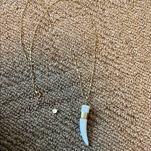 Gold and White Pendant Necklace